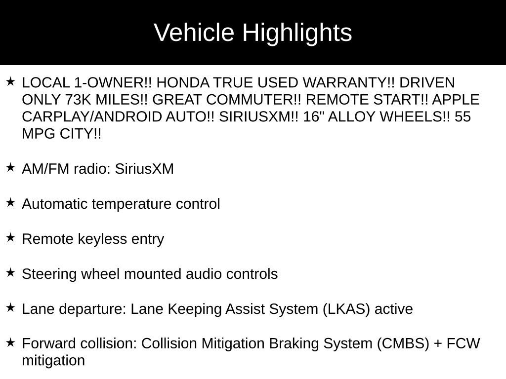 2019 Honda Insight EX
