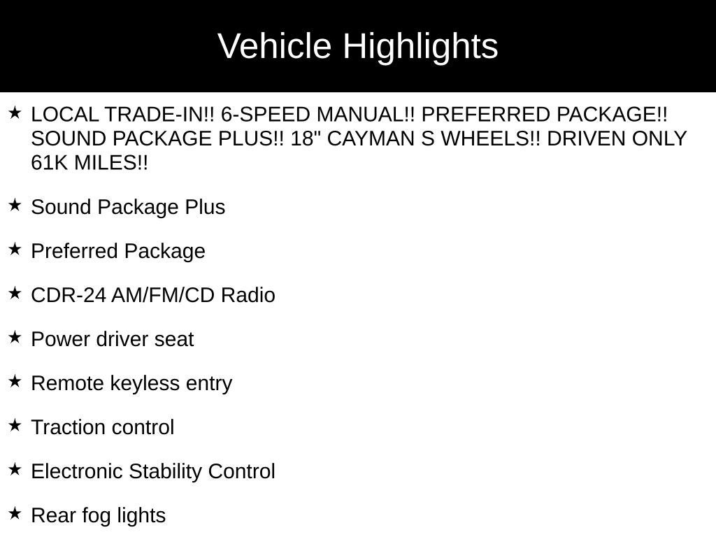 2008 Porsche Cayman Base