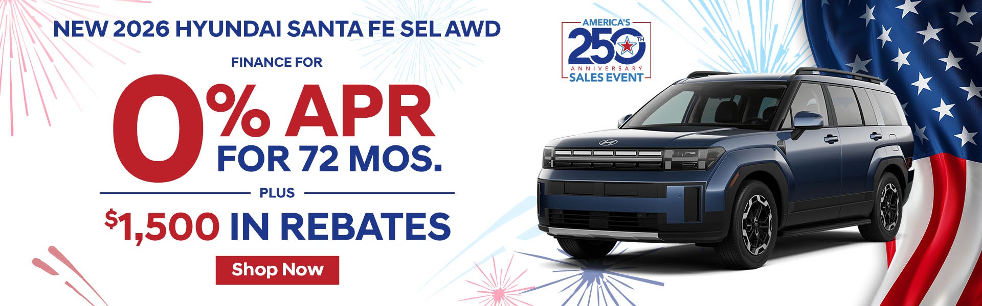 2026 Hyundai Santa Fe 0% APR